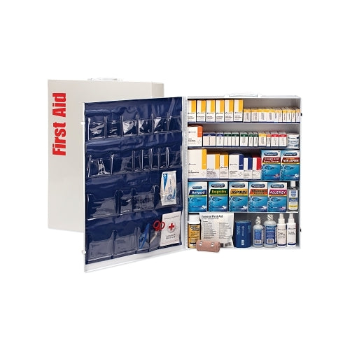 First Aid Only 5 Shelf First Aid Cabinet With Medications, Ansi B+, Metal Case Wall Mount, Carry Handle - 1 per EA - 90577