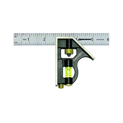 Swanson Tools Combination Squares, 6 In, Die Cast Zinc - 1 per EA - TC130