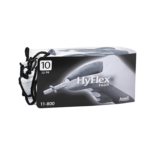 Hyflex 11-800 Nitrile Foam Palm Coated Gloves, Size 10, Gray/White - 12 per DZ - 103334