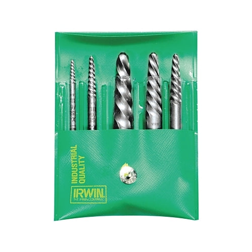 Irwin Hanson Spiral Flute Screw Extractors - 535/524 Series Set, 6 Piece, 3/32 Inches To 7/8 In - 1 per ST - 53545
