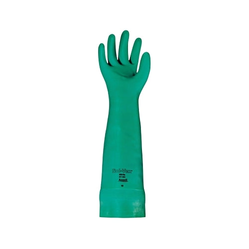 Alphatec Solvex 37-185 Guantes de nitrilo, puño tipo guantelete, sin forro, talla 10, verde, 22 mil - 12 por CA - 102946