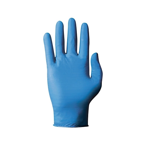 Touchntuff 92-575 Nitrile Powdered Disposable Gloves, Textured Fingers, 4.3 Mil Palm/5.5 Mil Fingers, X-Large, Blue - 1 per BX - 105128