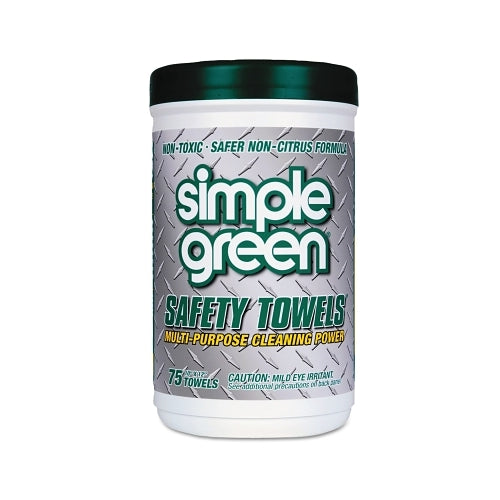 Simple Green Safety Towels, White, 10 Inches W X 12 Inches L, 75 Per Canister - 6 per CA - 3810000613351