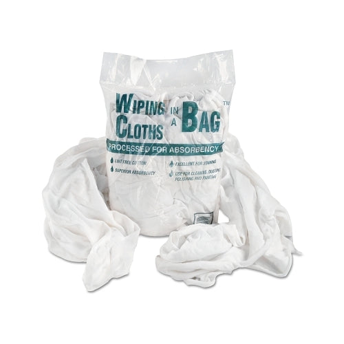 General Supply Bag-A-Rags Reusable Wiping Cloths, Cotton, White, 1Lb Pack - 12 per BX - UFSN250CW01