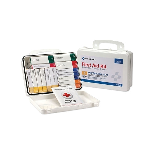 First Aid Only 25 Person 16 Unit Ansi A First Aid Kit, Plastic Case, Wall Mount, Carry Handle - 1 per EA - 90569