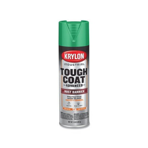 Krylon Industrial Tough Coat Advanced con pintura en aerosol con tecnología de barrera contra el óxido, 15 oz, verde seguridad, brillante - 6 por CA - K00339008