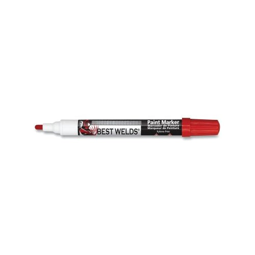 Best Welds Prime-Action x0099  Paint Marker, Reversible Chisel/Bullet Tip, Red - 12 per BX - PA20605