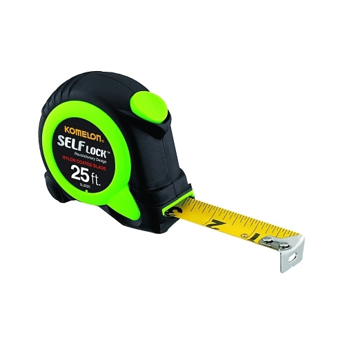 Komelon Usa Self Lock Measuring Tape, 1 Inches X 25 Ft, Green/Black - 1 per EA - SL2825