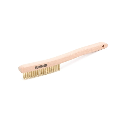 Sumner Brass Wire Scratch Brush, 13.8 In, 19 Rows, Brass Bristle, Curved Wood Handle - 1 per EA - 781632