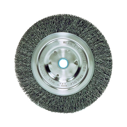 Weiler Medium-Face Crimped Wire Wheel, 6 Inches Dia X 5/8 Inches W, 0.014 Inches Steel Wire, 6000 Rpm - 1 per EA - 02325