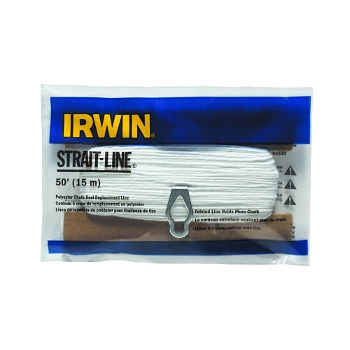 Irwin Strait-Line Replacement Line, Polyester, 100 Ft, White - 6 per BX - 1932893