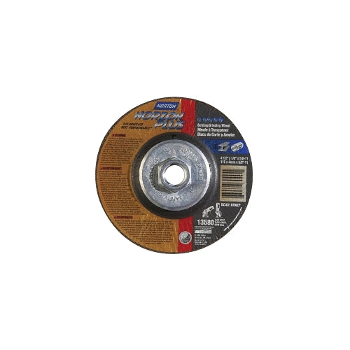 Norton Type 27 Norzon Plus Depressed Center Wheel, 4-1/2 Inches Dia, 1/8 Inches Thick, 5/8 Inches Arbor, 24 Grit - 10 per BX - 66252843323