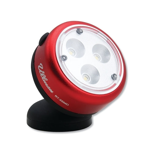 Ullman Led Magnetic Rotating Work Light, 110 Lumens, 3 Smd, 3 Aaa Batteries Included - 1 per EA - RT3SMD