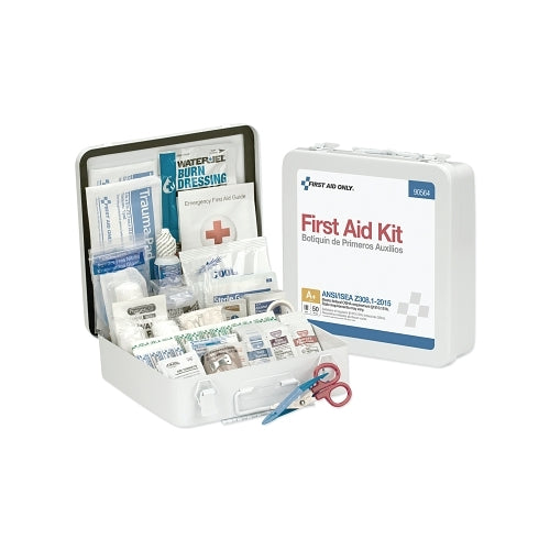 First Aid Only 50 Person Bulk Metal First Aid Kit, Weatherproof, Wall Mount, Carry Handle - 1 per EA - 90564