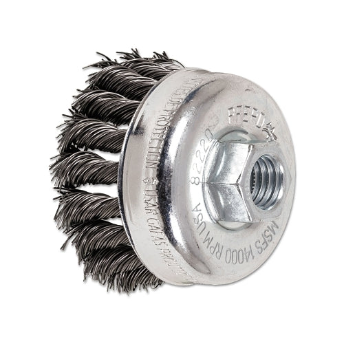 Pferd Mini brosse à nœuds, 2-3/4 pouces de diamètre, arbre 5/8 pouces à 11, fil d'acier au carbone 0,020 pouces - 1 par EA - 82220