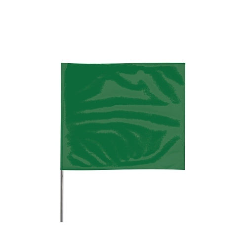 Presco Stake Flags, 2 Inches X 3 In, 21 Inches Height, Pvc Film, Green - 100 per BDL - 2321G