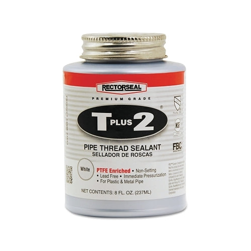 Rectorseal T Plus 2 Pipe Thread Sealants, 1/2 Pint Can, White - 1 per CAN - 23551