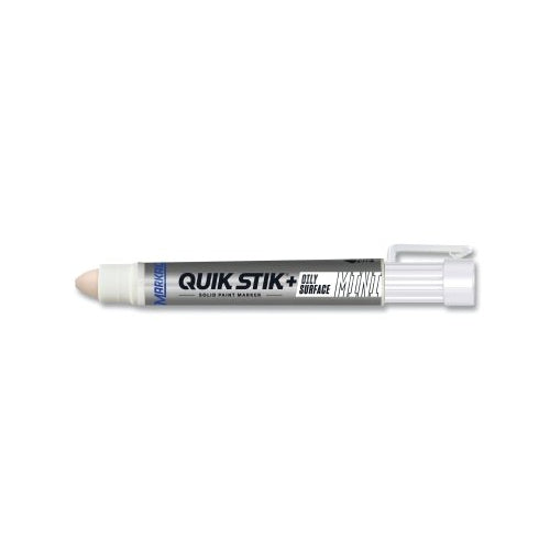 Markal Quik Stik+ Oily Surface Mini Solid Paint Marker, 5/16 Inches Dia Medium Bullet, White - 12 per BX - 28770