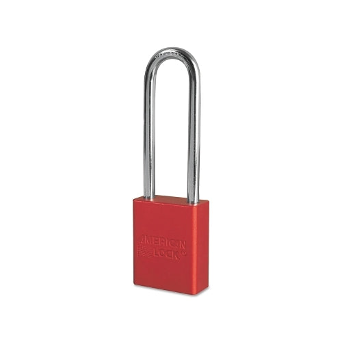 American Lock Solid Aluminum Padlocks, 1/4 Inches Dia, 3 Inches L X 3/4 Inches W, Red - 1 per EA - A1107RED