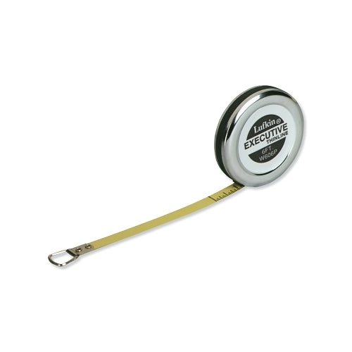 Crescent Lufkin Executive Diameter Pocket Measuring Tape, 1/4 Inches X 6 Ft, A19 Blade, Yellow/Chrome - 1 per EA - W606PD