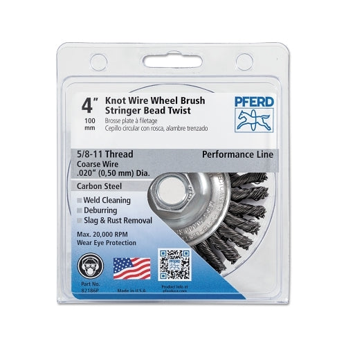 Advance Brush Stringer Bead Twist Knot Wheel, 4 D, fil d'acier au carbone .02, 20 000 tr/min - 1 par EA - 82186P