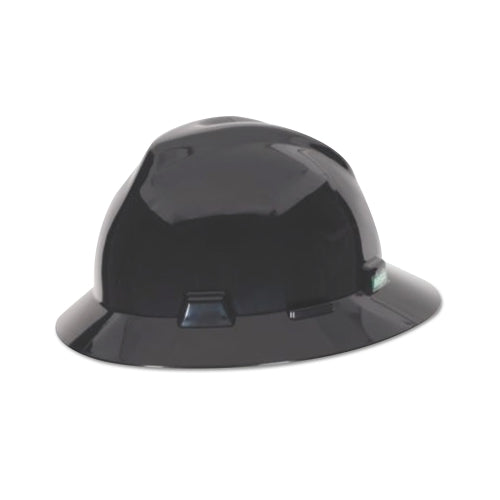 Msa V-Gard Protective Hats, Fas-Trac Ratchet Suspension, 6 1/2 - 8, Black - 1 per EA - C217374