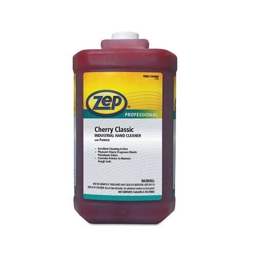 Zep Professional Cherry Classic Industrial Hand Cleaner With Pumice, Square Jug, 1 Gal - 4 per CA - 1046473