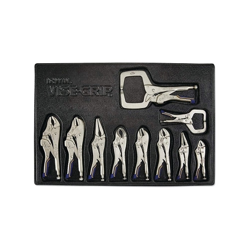 Irwin Vise-Grip Fast Release x0099  Locking Pliers Set, 10 Pc, 11R, 6R, 10R, 10Wr, 9Ln, 7Cr, 7R, 7Wr, 6Ln, 5W, Tray - 1 per ST - IRHT82596