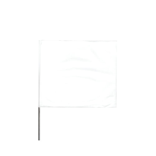 Presco Stake Flag, 2 Inches X 3 In, 21 Inches Height, Pvc Film, White - 100 per BDL - 2321W