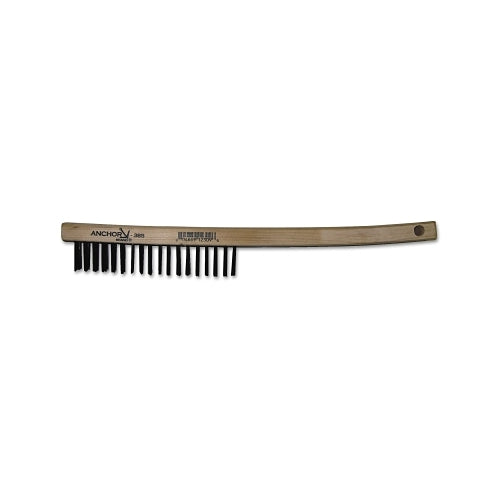 Anchor Brand Hand Scratch Brush, 13 In, 4 X 18 Rows, Carbon Steel Bristles, Curved Wood Handle - 1 per EA - 94930