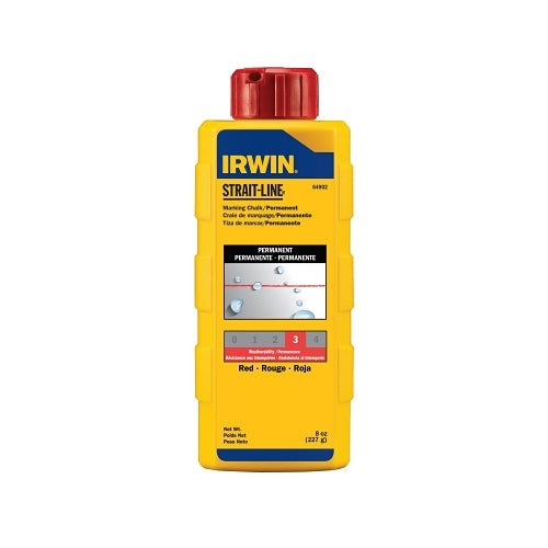 Irwin Strait-Line Permanent Staining Marking Chalk, 8 Oz, Bottle, Red - 1 per BTL - 64902
