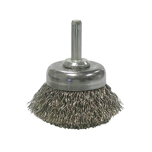 Weiler Brosse à fil serti montée sur tige, 1 3/4 pouces de diamètre, acier inoxydable 0,0118 pouces - 1 par EA - 14304