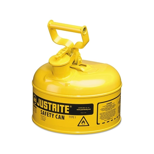 Justrite Type I Steel Safety Can, Diesel, 1 Gal, Yellow - 1 per EA - 7110200