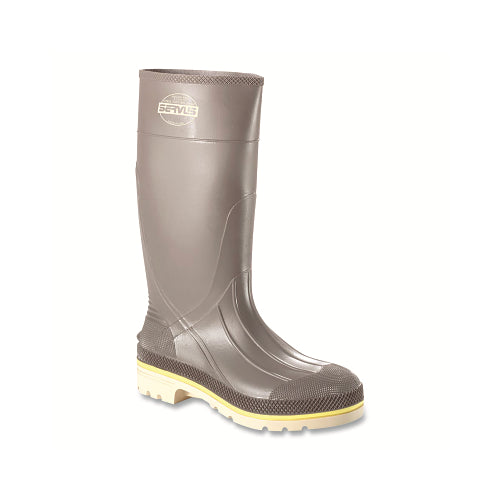 Servus Pro+ Pvc Steel Toe Boots, 15 Inches H, Size 11, Gray/Yellow/Beige - 1 per PR - 75105GYM110