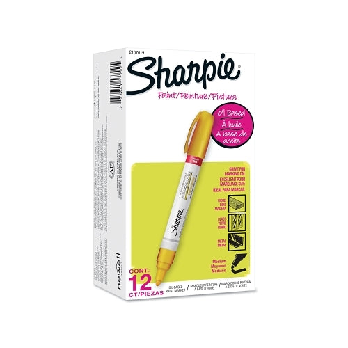 Sharpie Oil Based Paint Marker, Yellow, Medium, Bullet - 12 per DZ - 2107619