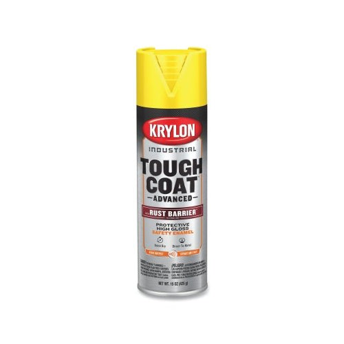 Krylon Industrial Tough Coat Advanced With Rust Barrier Technology Spray Paint, 15 Oz, Safety Yellow, Gloss - 6 per CA - K00439008