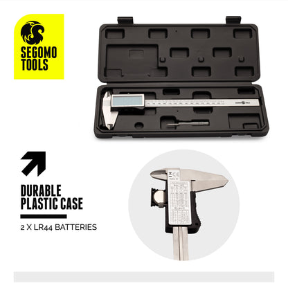 Segomo Tools Calibradores digitales electrónicos de 8 pulgadas: conversión de pulgadas, fracciones, milímetros - DIGICAL8