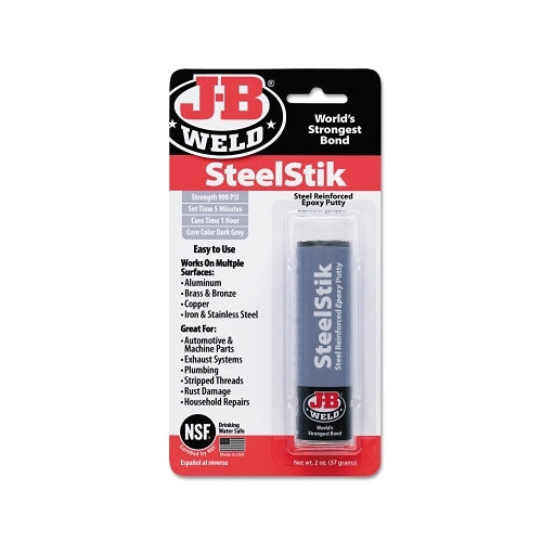 JB Weld Steelstik x0099 Masilla epoxi, 2 onzas, empaquetada con piel puttysick, gris oscuro - 48 por CA - 8267