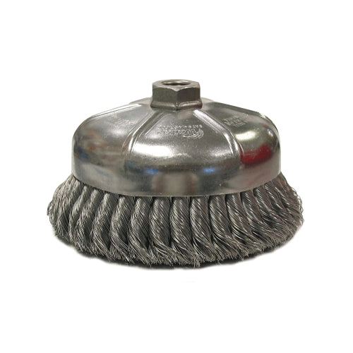 Weiler Brosse coupe à fil noué robuste à une rangée, 6 pouces de diamètre, 5/8-11 Unc, fil d'acier 0,023 - 1 par EA - 12376