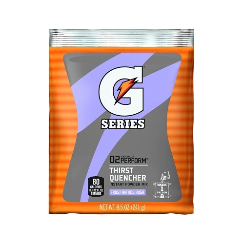 Gatorade G Series 02 Perform Thirst Quencher Instant Powder, 8.5 Oz, Pouch, 1 Gal Yield, Frost Riptide Rush - 40 per CA - 33665