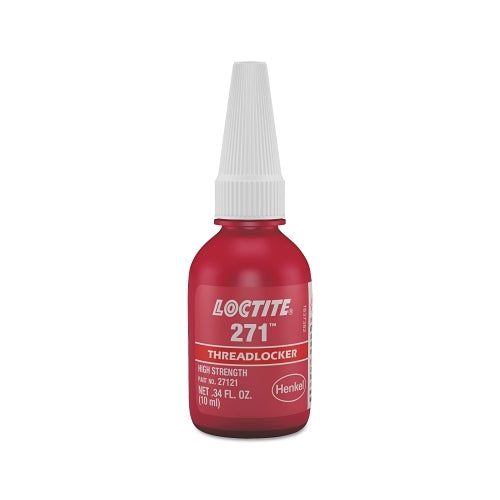 Loctite 271 x0099  Threadlocker, High Strength, 10 Ml, Up To 1 Inches Thread, Red - 1 per BO - 135380