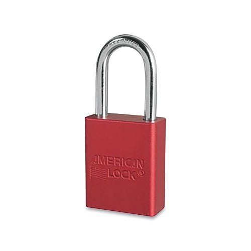American Lock Anodized Aluminum Safety Padlock, 1/4 Inches Dia, 1-1/2 Inches L, 25/32 Inches W, Red, Keyed Alike, Keyed - 09226 - 6 per BOX - A1106KARED09226