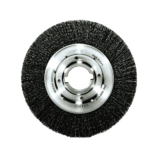 Weiler Medium-Face Crimped Wire Wheel, 10 Inches Dia X 1-1/8 Inches W Face, 0.014 Inches Steel Wire, 3600 Rpm - 1 per EA - 06160