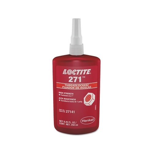 Loctite 271 x0099  Threadlocker, High Strength, 250 Ml, Up To 1 Inches Thread, Red - 1 per BO - 88441