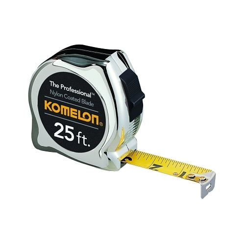 Komelon Usa Professional Series Power Tapes, 1 Inches X 25 Ft, Inch/Metric, Yellow/Black - 1 per EA - 4925IM