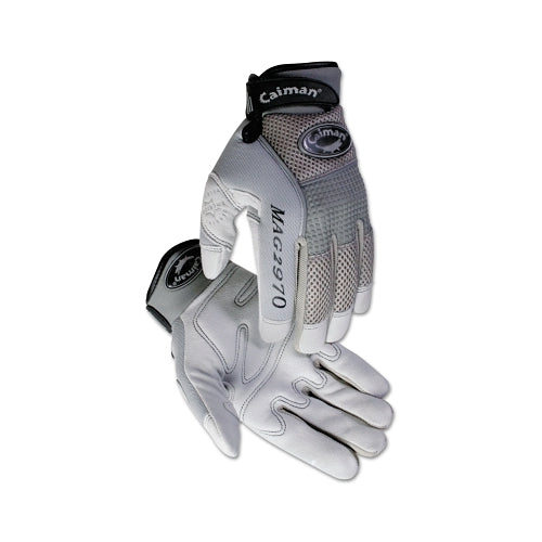 Caiman 2970 Deerskin Padded Palm Knuckle Protection Mechanics Gloves, Large, Gray - 1 per PR - 2970L