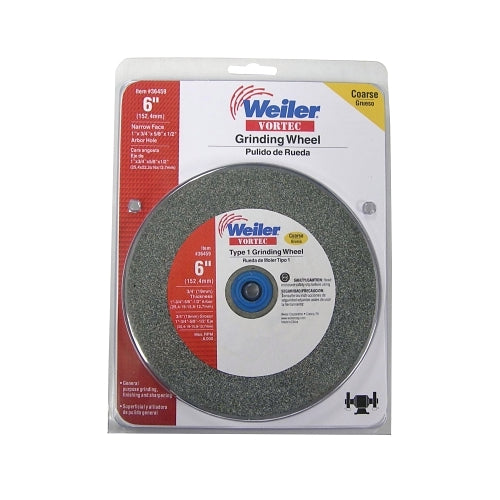 Weiler Vortec Pro Type 1 Grinding Wheels, 6 X 3/4, 1Inches Arbor, 36 - 1 per EA - 36459