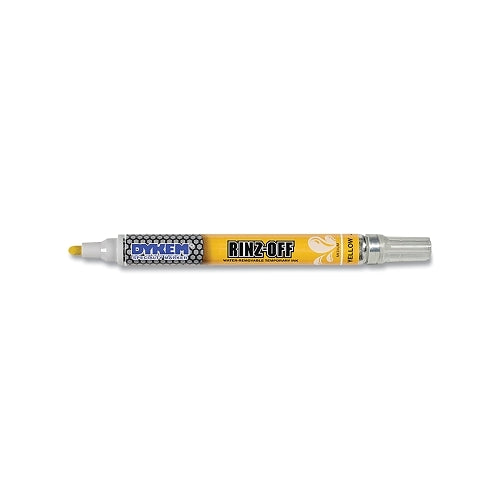 Dykem Rinz Off Water Removable Temporary Marker, Yellow, Medium Tip - 12 per BX - 91757