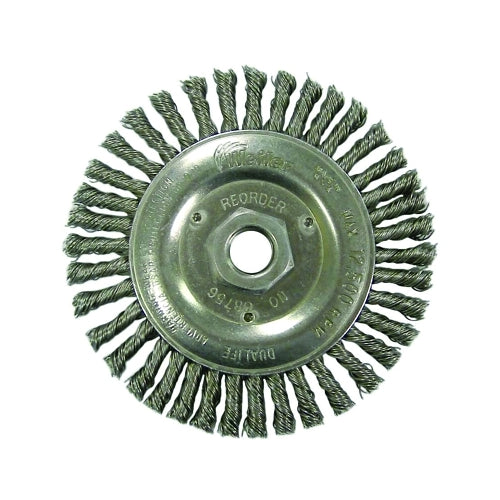 Weiler Roughneck Stringer Bead Wheel, 5 Inches Dia X 3/16 Inches W Face, 0.020 Inches Steel Wire, 12500 Rpm - 1 per EA - 08756