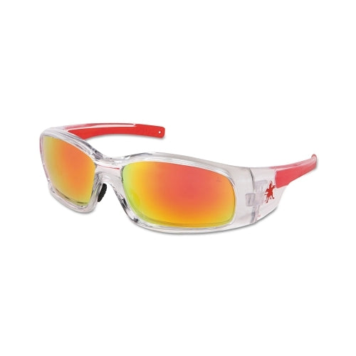 Mcr Safety Swagger Safety Glasses, Fire Mirror Lens, Duramass Hard Coat, Clear/Red Frame - 12 per DZ - SR14R